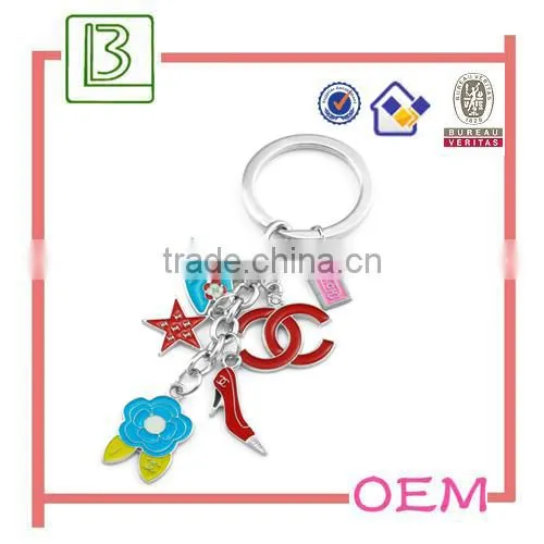 silver plated metal keychain ring