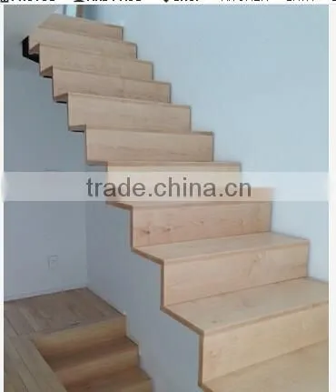 modern interior closed riser straight steel wood staircase