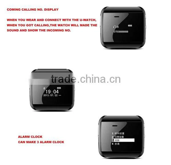 OEM bluetooth watch, Most Fashionable Lovers Watch/Wrist watch / Bluetooth Watch With Vibrate & Caller ID display