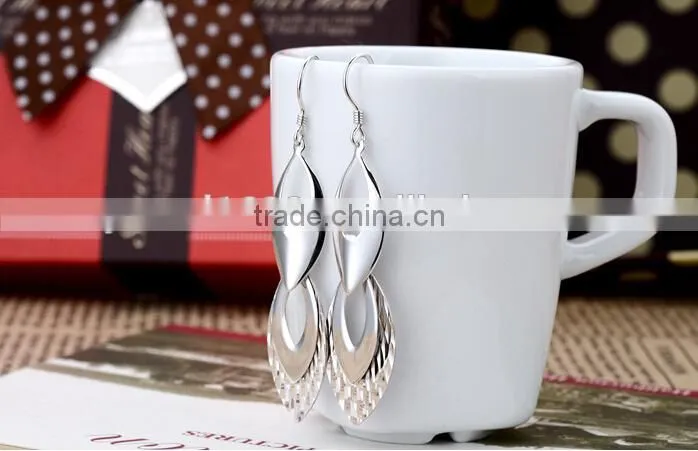Wholesale sterling silver cz drop earrings fashion accessory