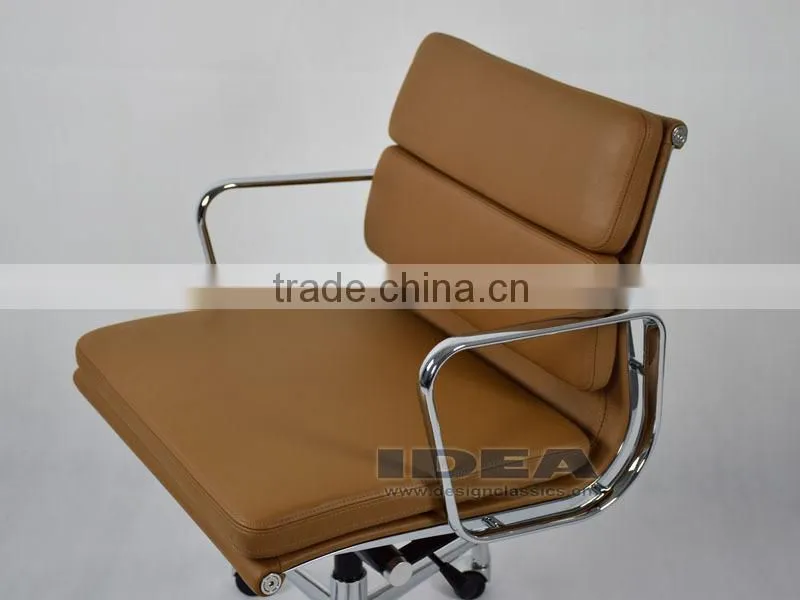 Replica Charles Soft Pad Office Chair- Light Brown Color Genuine Leather