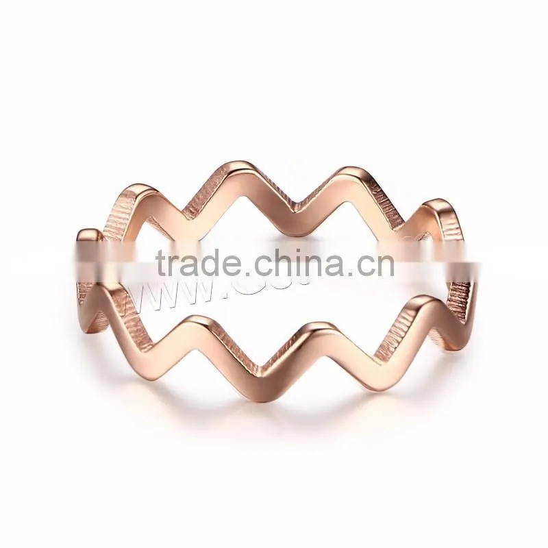 Rose gold color plated 4mm Steel Finger gold Ring