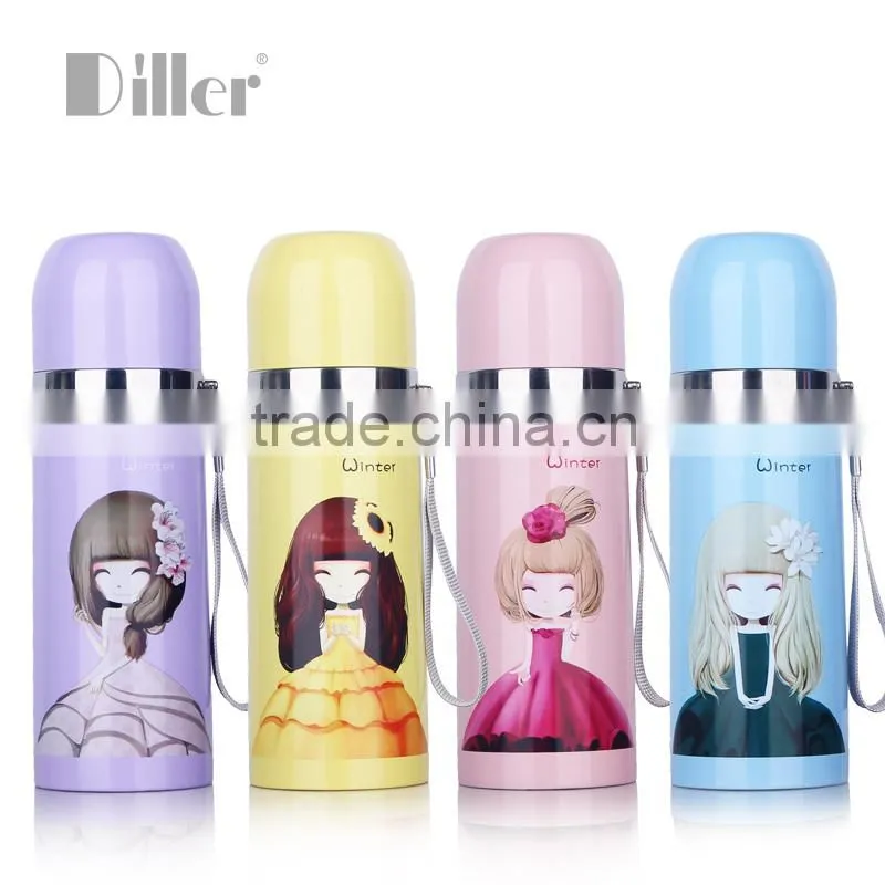 diller oem 500ml double wall stainless steel vacuum thermos bullet flask