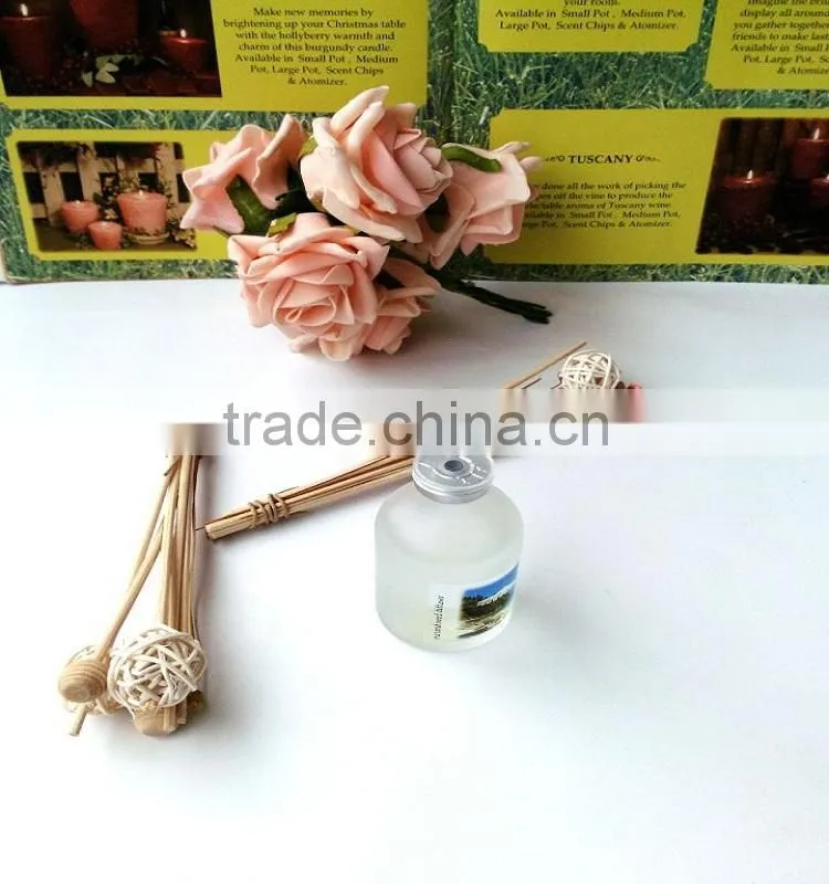 PVC Box Reed Diffuser With Wooden Sticks,Rattan Ball And Natural Dry Flowers