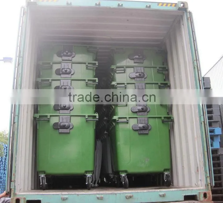 industrial large hdpe 1100l wheelie bin with wheels