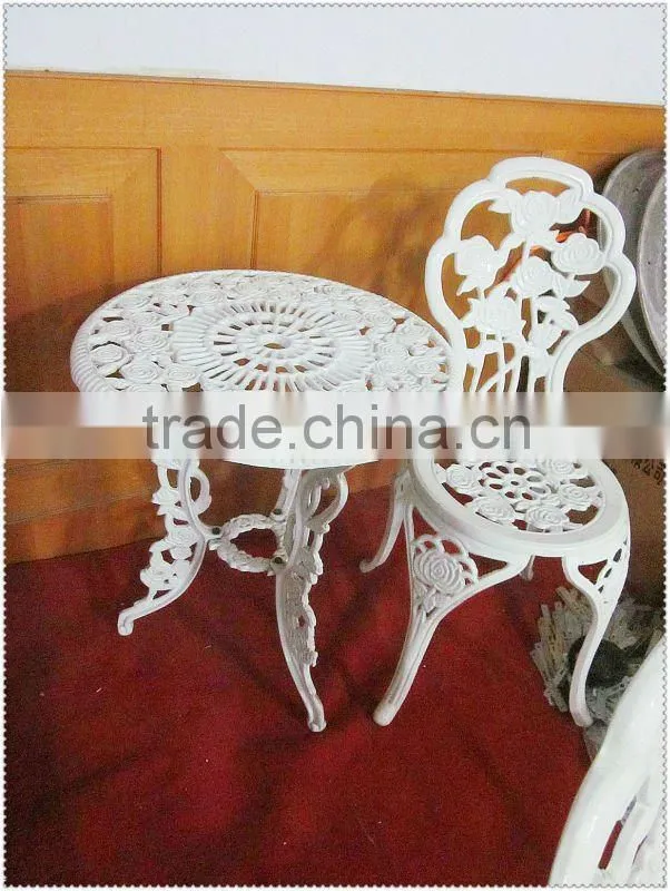 cast iron garden chair table