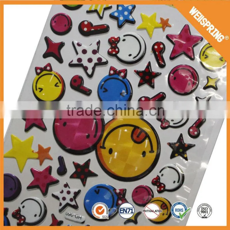 Cute cartoon superior fancy kids room decoration 3d puffy sticker