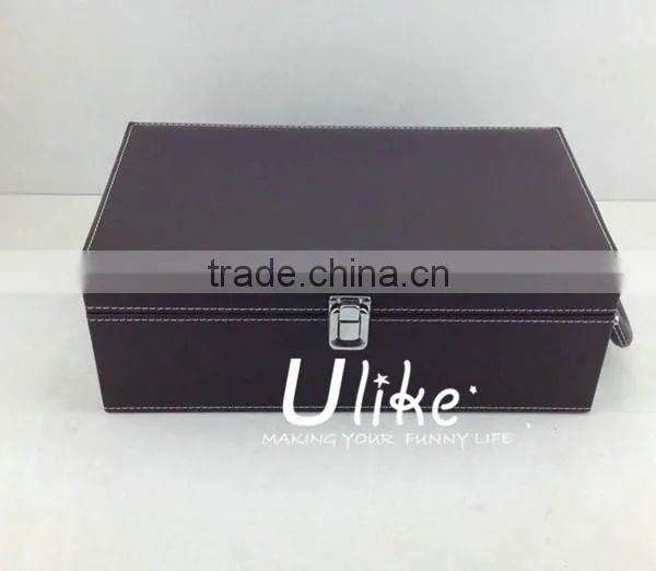 beautiful Leather beverage packing box luxury gift box packaging Leather wine package packaging bag