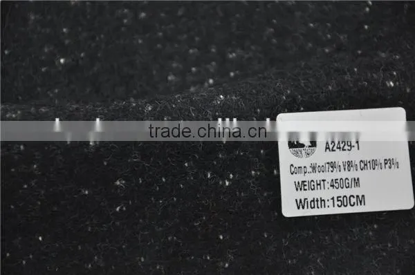 Wholesale super fine flannel slub woolen wool fabric for winter coats