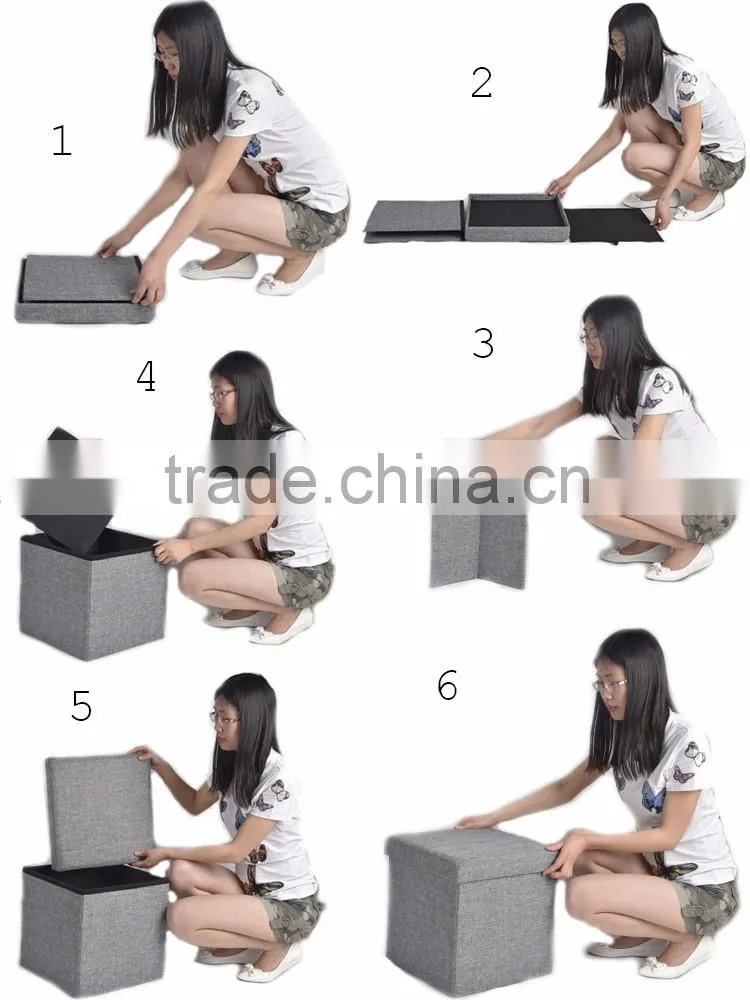 Contemporary Black Folding Storage Bench