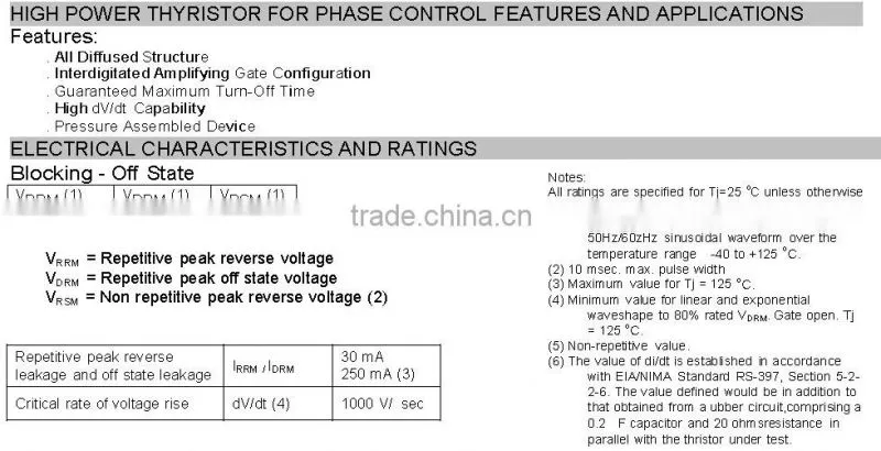 High power scr 2800V