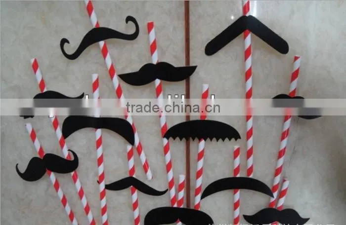 6*197mm straight paper drinking straws with lovely pattern