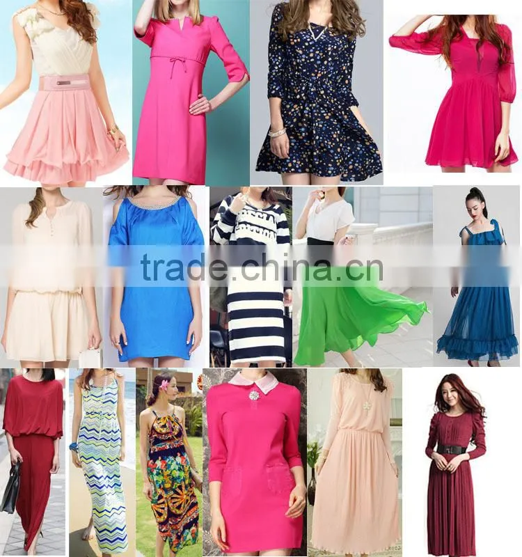 2014 chinese factory garment long sleeve loose women dress