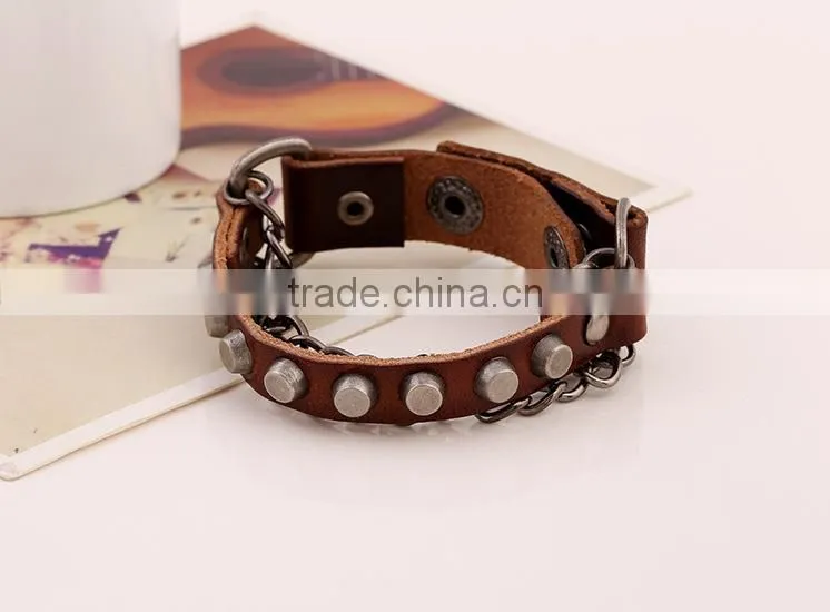 nail teen male leather bracelet, hawaiian leather bracelets