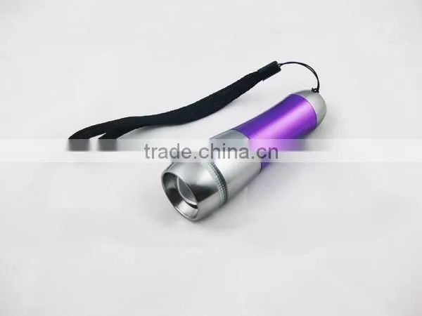 1101- 1 Watt LED Light Aluminum Telescopic Flashlight With ZOOM function for camping usage