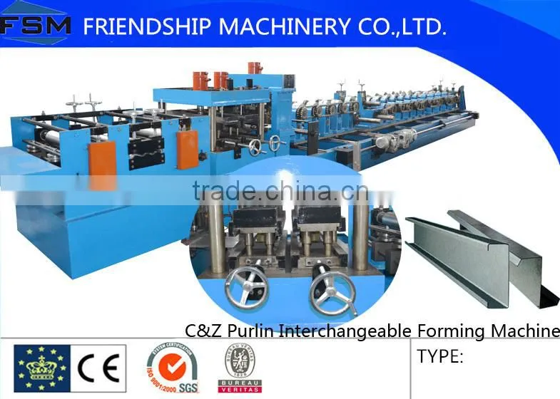 Hot sale Automatic Steel Structure C Z Purlin Roll Forming Machine
