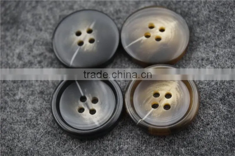 CAFE COLOR 4-HOLES RESIN FASTENER BUFFLO BUTTON FOR GARMENT