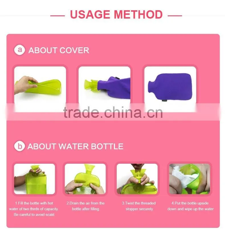 PVC hot-water bottle blue color
