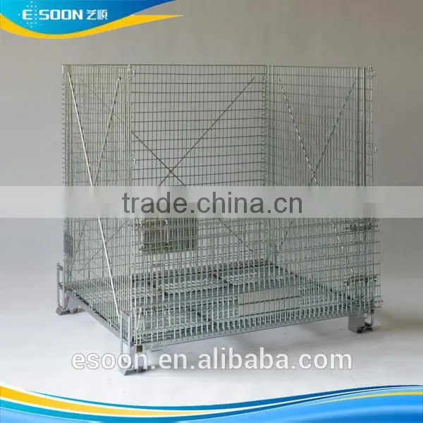 Big volume Metal container box pallet cargo cage with cover