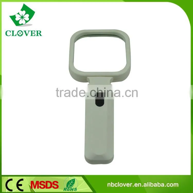 Plastic portable taking large magnifying glass with light