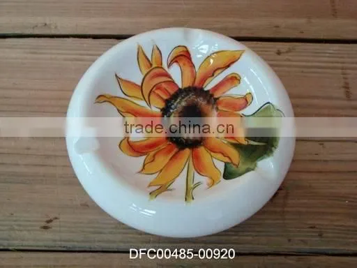 ceramic handpaint sunflower ashtray decorative