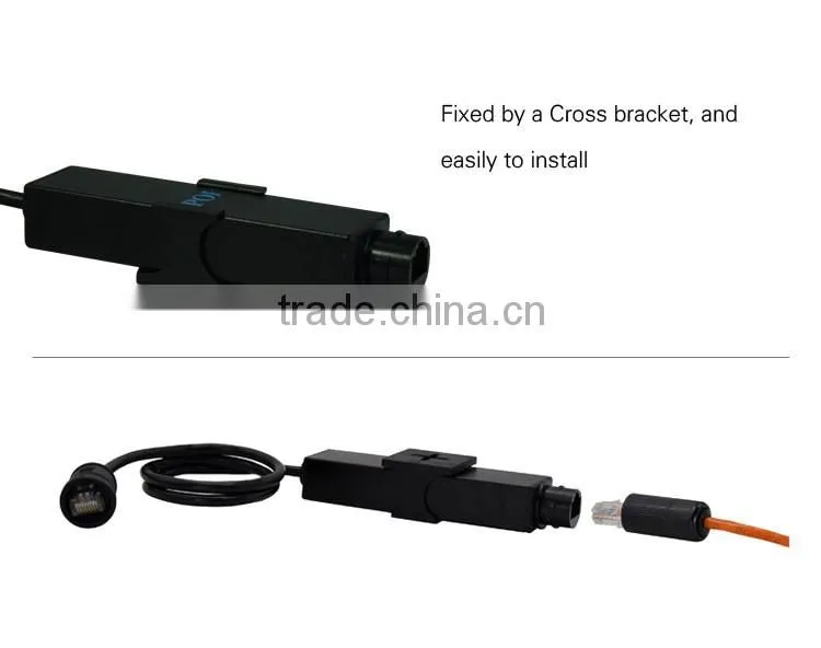 Waterproof IEEE802.3af 12W Ethernet POE Splitter Cable Input 48V To 12V Output