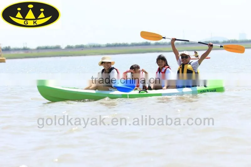 hot selling LLDPE three person sit on top fishing kayak(2adult+1children) double kayak