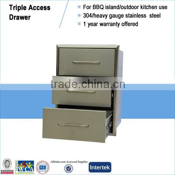 BBQ built in three drawer