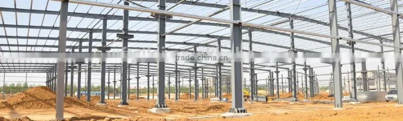 Crane equiped large span steel structure workshop