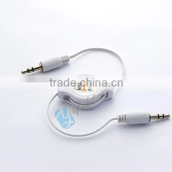 Male To Male 3.5mm Stereo Wire Retractable AUX Cable