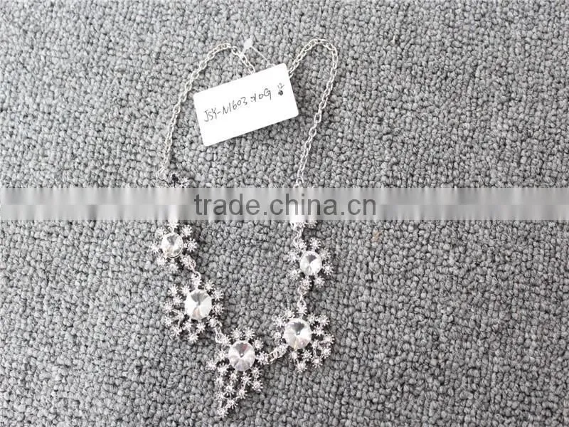2016 Fashion jewelry statement necklace , white gold Necklace Wholesale