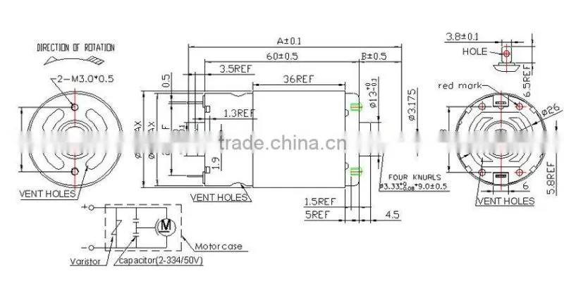 Automobile small dc motor,EPB,RS-560H