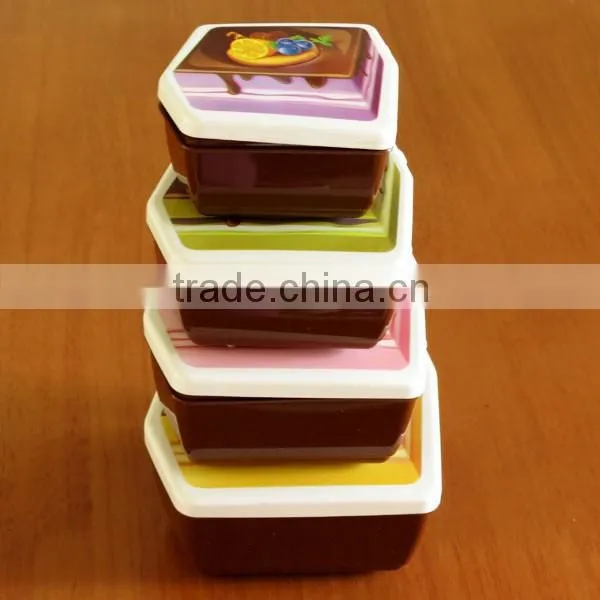 Gift idea cake 4 in 1 nestable cute plastic kids snack box