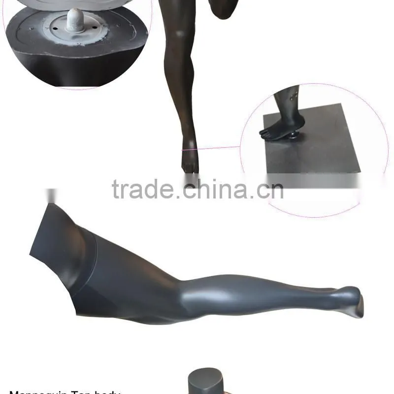 Black Matte Muscle Fiberglass Stand Mannequin Sport For Sportwear Display