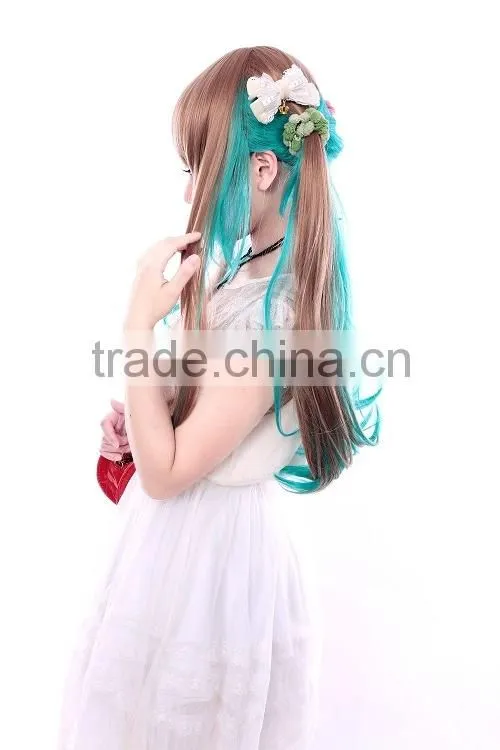 Factory price beautiful zipper synthetic long wigs