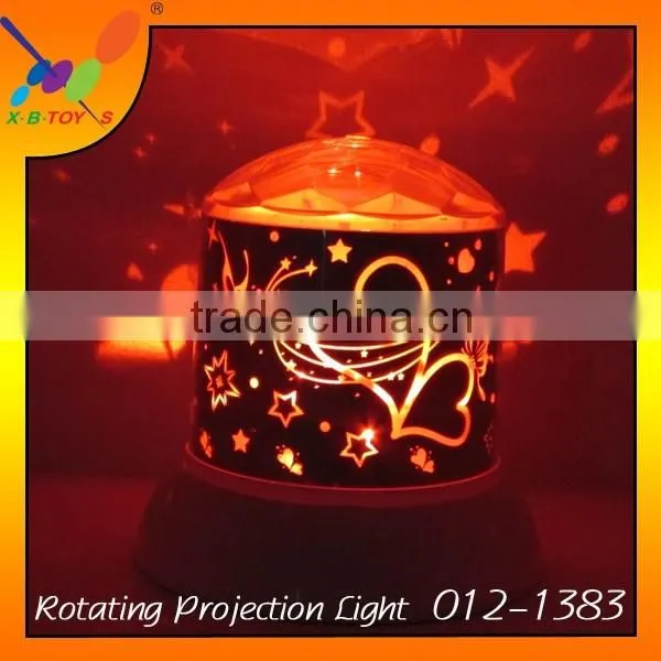 Hot selling New Year Gift Rotating Projection Light LED Change colors Projector Night Light with 4 pcs Batteries or USB Line