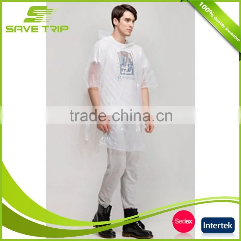Printed LOGO Mini PE Plastic Rain Poncho Ball with Keyring