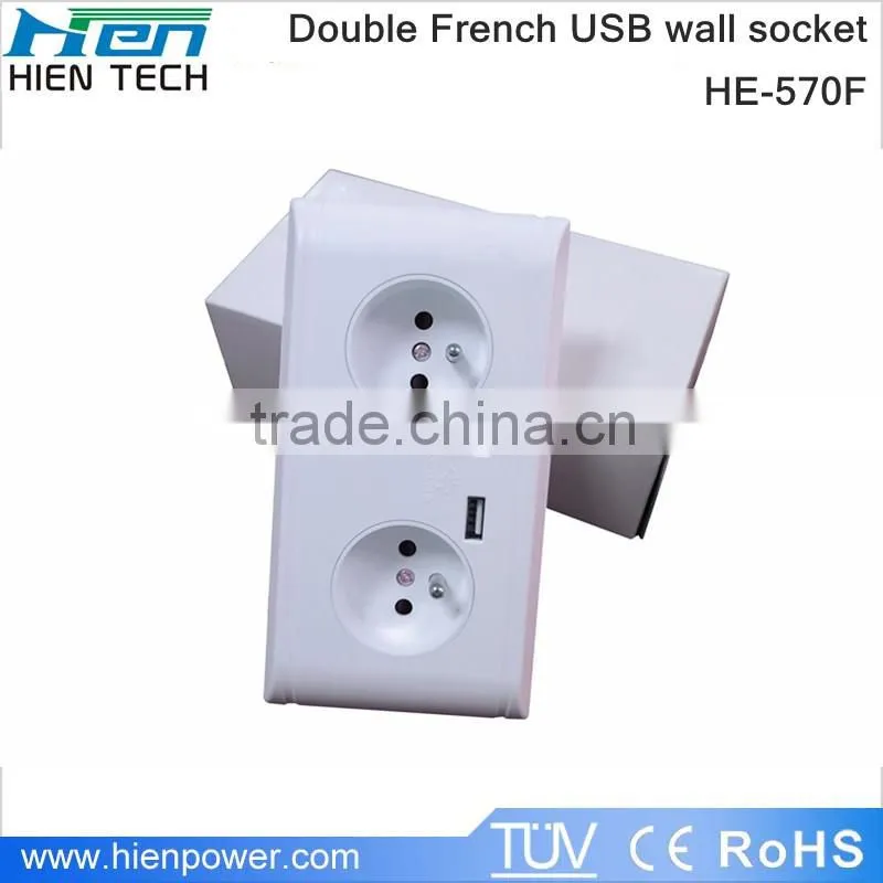 European type for 16A 5V2A for French wall mounted power socket