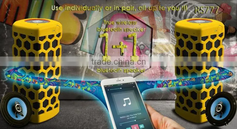 Dual USB Charge Port True Twin Wireless Active Bluetooth Speaker Waterproof RS111