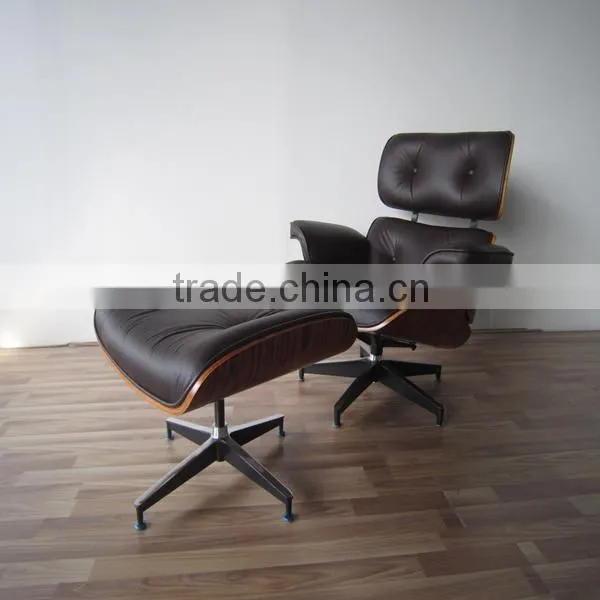 CAL 117 Fireproof Standard Top Grade Brown Leather Recliner Chair with Rosewood