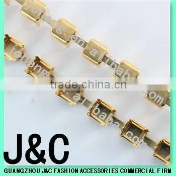 ss12 metal cup chain with black diomand rhinestone