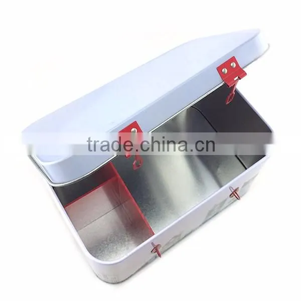 accept custom order rectangle hinged empty first aid kit box