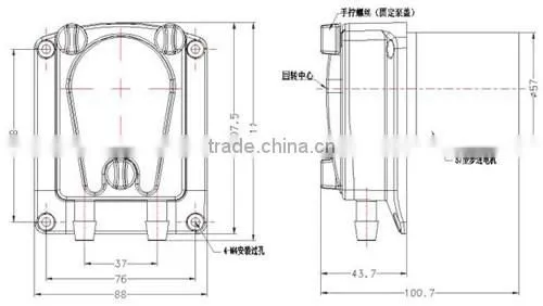 JIHPUMP OEM peristaltic pump quick install panel type of flow rate less than 1760ml/min