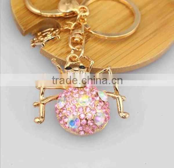 2014 Latest Rhinestone Spider Key Chain, Gift Bag Pendant ZTKC-167