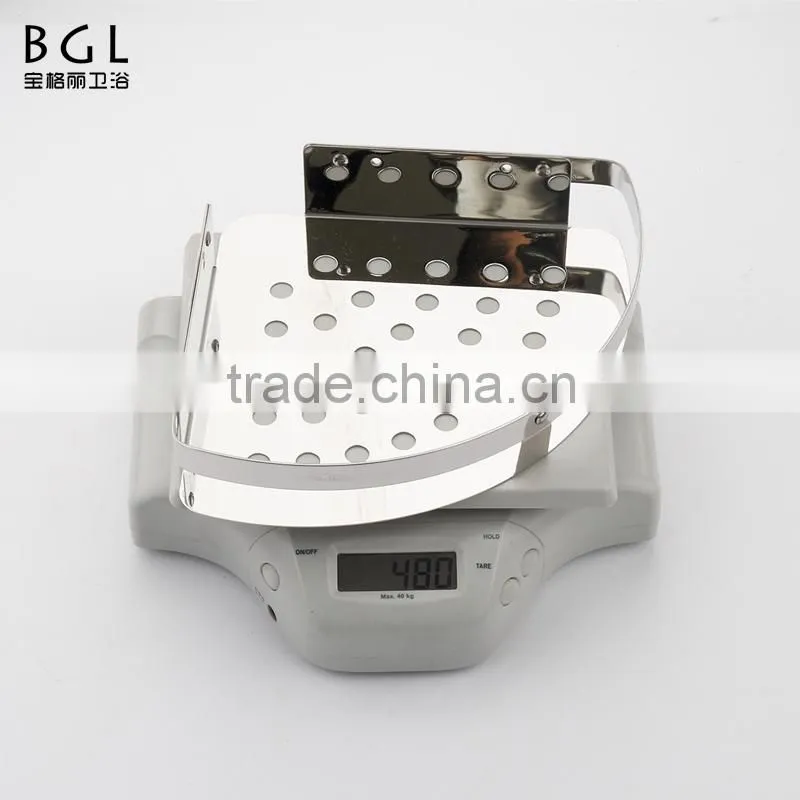 Simple-style Bathroom accessories Stainless Steel 304 chrome plating corner basket for bathroom storage