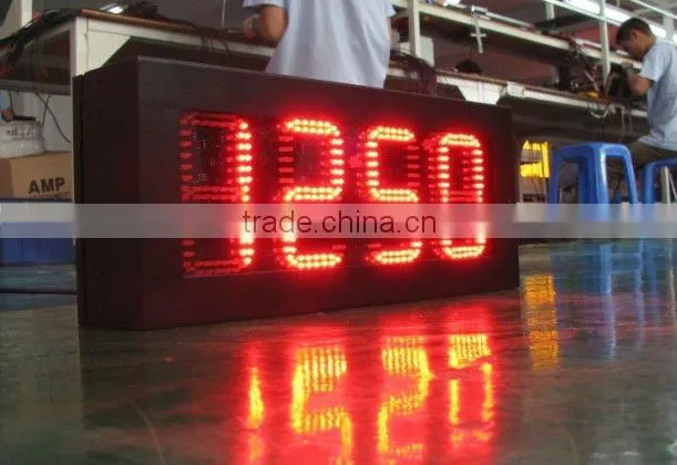 Sinoela outdoor waterproof wireless 5inch red indoor led clock display led time temperature sign time and temperature led displa