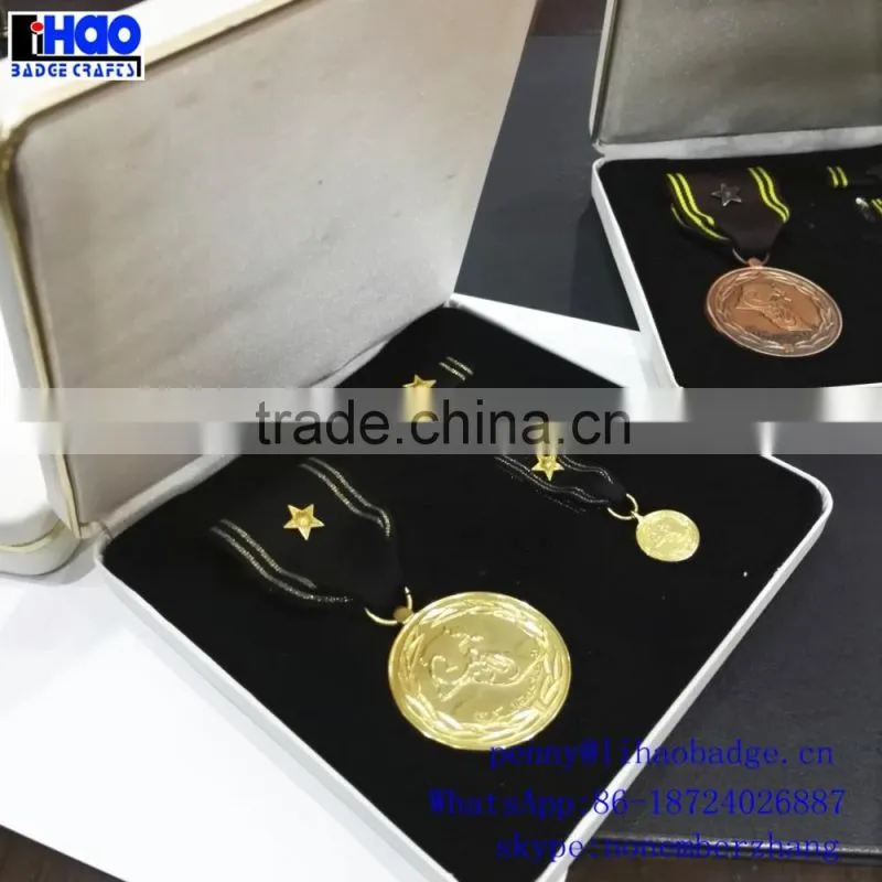 Factory high quality zinc alloy metal military medal with box