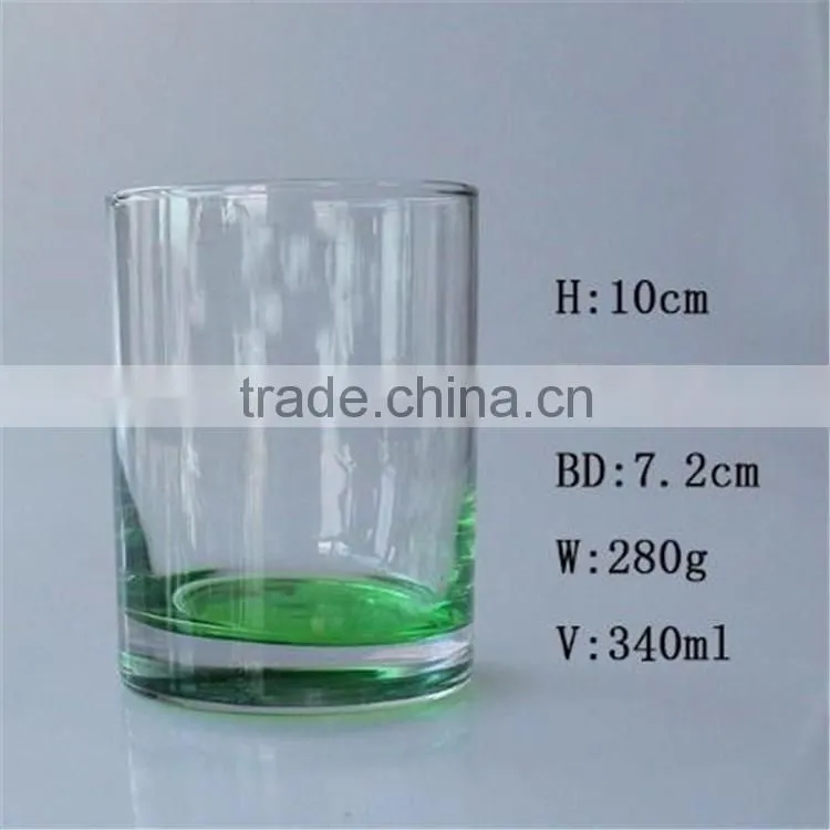 Custom bottom Sprayed color whisky glass cup ,colored drinking glass cup 250ml/340ml