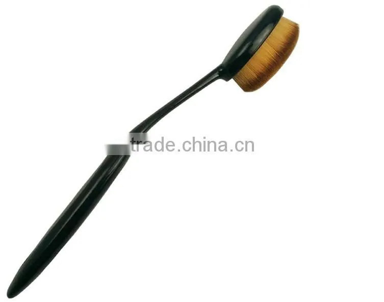 Factory price single black oval makeup brush nylon hair toothbrush makeup brush
