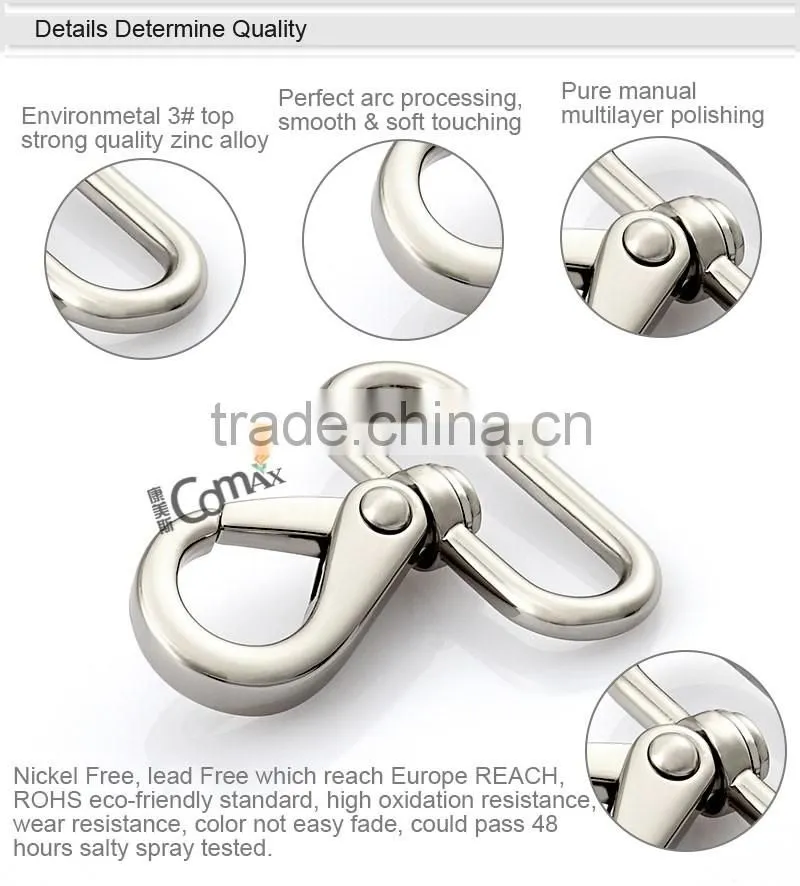 Metal Nickel Plated Swivel Snap Hook Buckle Clip Clasp For Backpack